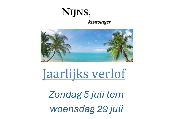 jaarlijks verlof keurslagerij Nijns